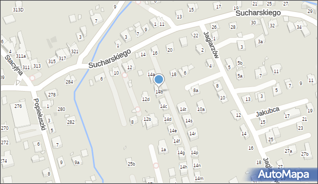 Kraków, Sucharskiego Henryka, mjr., 14b, mapa Krakowa