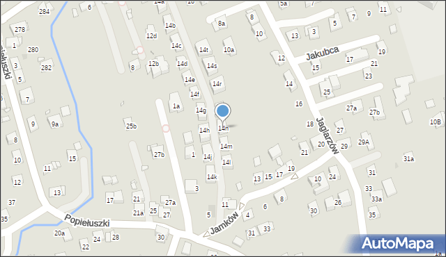 Kraków, Sucharskiego Henryka, mjr., 14n, mapa Krakowa