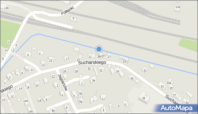 Kraków, Sucharskiego Henryka, mjr., 25, mapa Krakowa