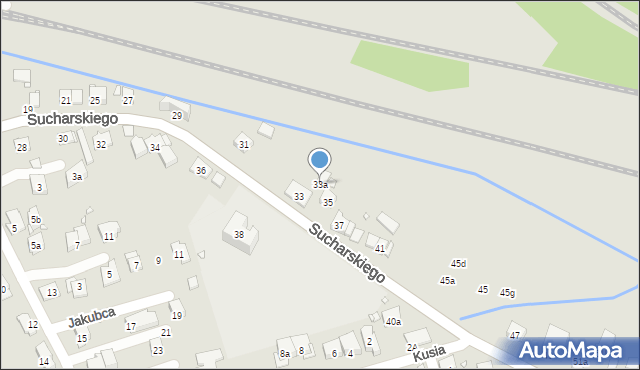 Kraków, Sucharskiego Henryka, mjr., 33a, mapa Krakowa