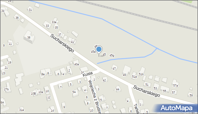 Kraków, Sucharskiego Henryka, mjr., 45b, mapa Krakowa