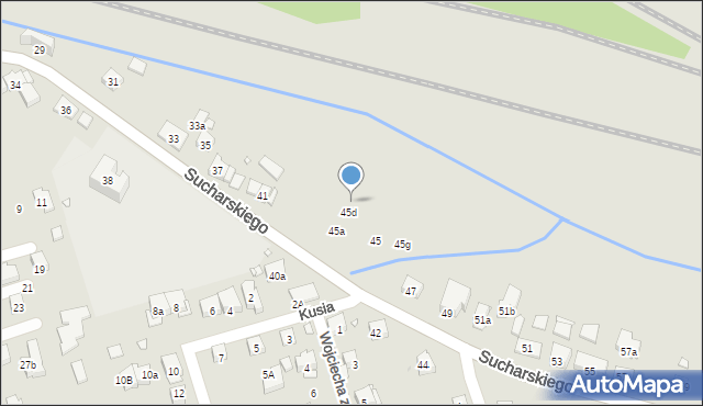 Kraków, Sucharskiego Henryka, mjr., 45e, mapa Krakowa