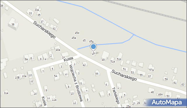 Kraków, Sucharskiego Henryka, mjr., 47, mapa Krakowa