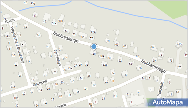 Kraków, Sucharskiego Henryka, mjr., 48, mapa Krakowa