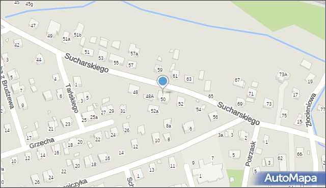 Kraków, Sucharskiego Henryka, mjr., 50a, mapa Krakowa