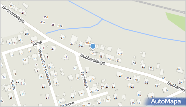 Kraków, Sucharskiego Henryka, mjr., 51, mapa Krakowa