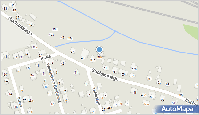 Kraków, Sucharskiego Henryka, mjr., 51b, mapa Krakowa