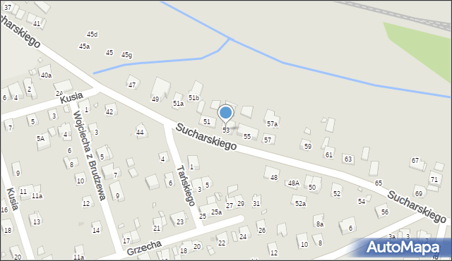 Kraków, Sucharskiego Henryka, mjr., 53, mapa Krakowa
