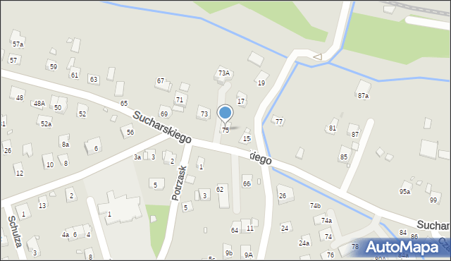 Kraków, Sucharskiego Henryka, mjr., 75, mapa Krakowa