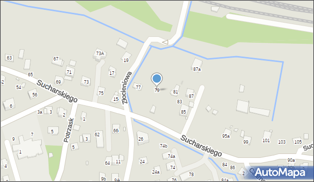 Kraków, Sucharskiego Henryka, mjr., 79, mapa Krakowa