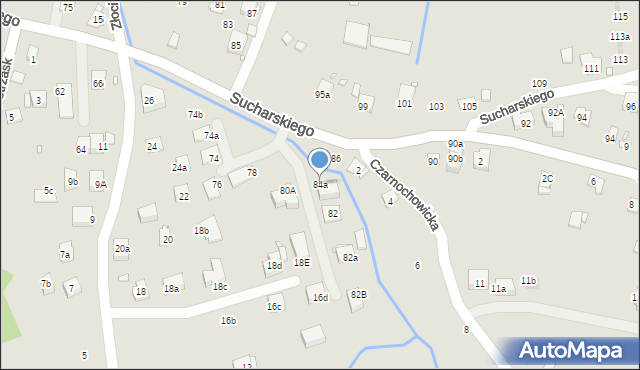 Kraków, Sucharskiego Henryka, mjr., 84a, mapa Krakowa