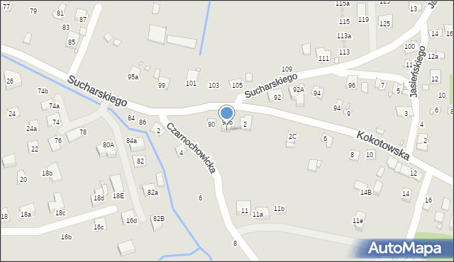 Kraków, Sucharskiego Henryka, mjr., 90c, mapa Krakowa