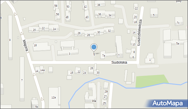 Kraków, Sudolska, 5, mapa Krakowa