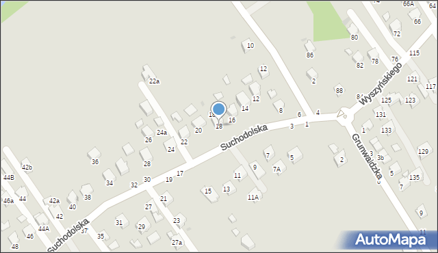 Krosno, Suchodolska, 18, mapa Krosna