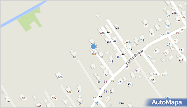 Krosno, Suchodolska, 52a, mapa Krosna