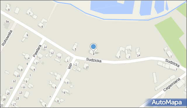 Krzanowice, Sudzicka, 4, mapa Krzanowice