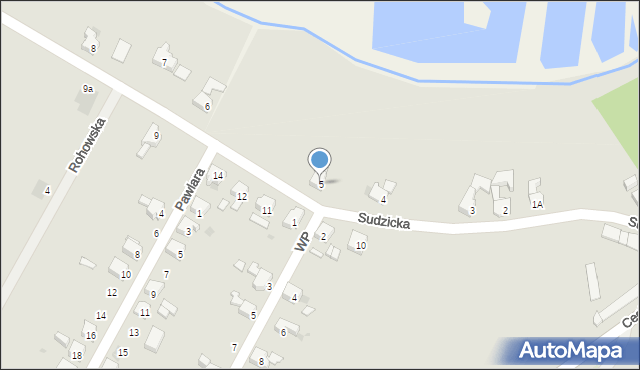 Krzanowice, Sudzicka, 5, mapa Krzanowice