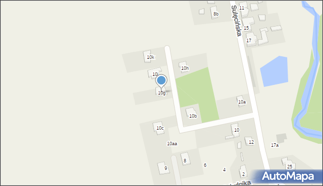 Krzeszyce, Sulęcińska, 10g, mapa Krzeszyce