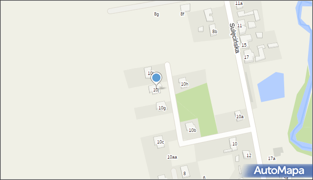 Krzeszyce, Sulęcińska, 10j, mapa Krzeszyce
