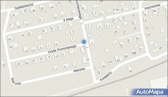 Lębork, Sucharskiego Henryka, mjr., 1, mapa Lębork