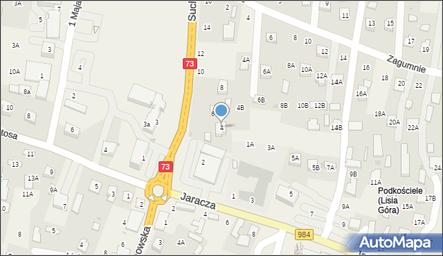 Lisia Góra, Sucharskiego Henryka, mjr., 4, mapa Lisia Góra