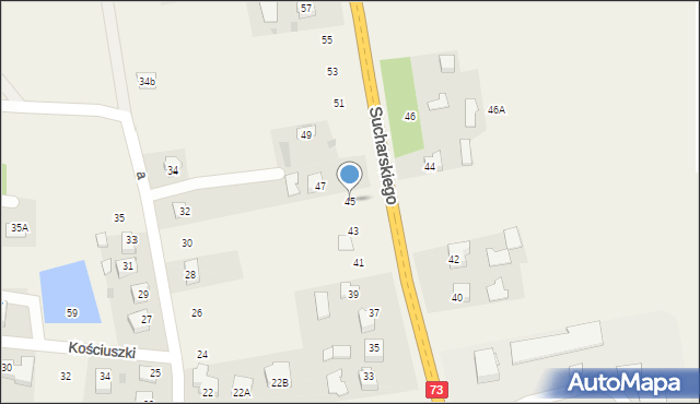 Lisia Góra, Sucharskiego Henryka, mjr., 45, mapa Lisia Góra