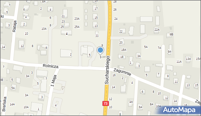 Lisia Góra, Sucharskiego Henryka, mjr., 7, mapa Lisia Góra