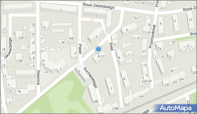 Łódź, Sucharskiego Henryka, mjr., 3, mapa Łodzi