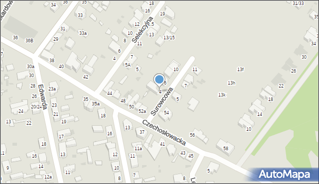 Łódź, Surowcowa, 4, mapa Łodzi