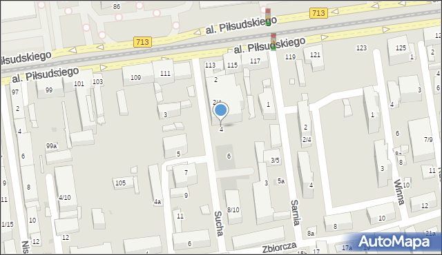 Łódź, Sucha, 4, mapa Łodzi