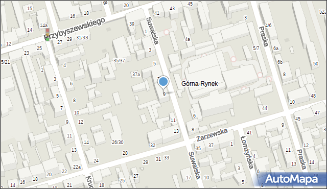 Łódź, Suwalska, 9, mapa Łodzi