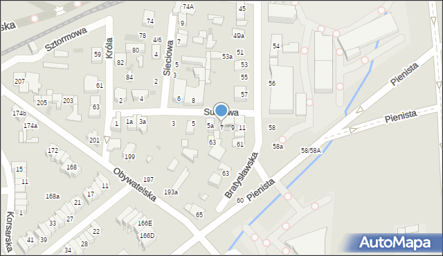 Łódź, Sumowa, 7, mapa Łodzi