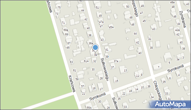 Łódź, Sułkowskiego Józefa, gen., 34, mapa Łodzi