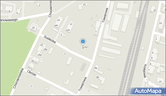 Lubin, Sudecka, 4, mapa Lubin