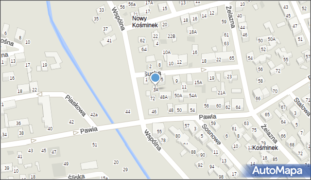 Lublin, Sucha, 3A, mapa Lublina