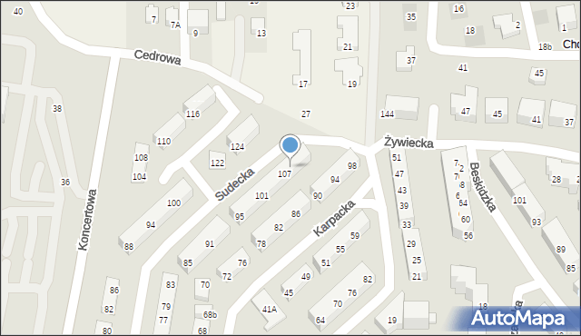 Lublin, Sudecka, 109, mapa Lublina