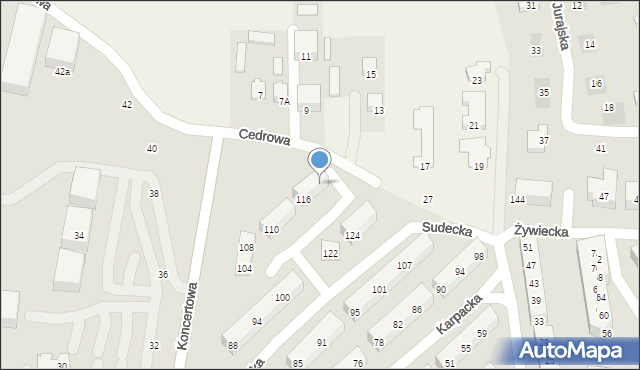 Lublin, Sudecka, 120, mapa Lublina