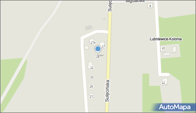 Lubniewice, Sulęcińska, 19, mapa Lubniewice