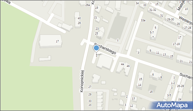 Malbork, Sucharskiego Henryka, mjr., 2, mapa Malborka