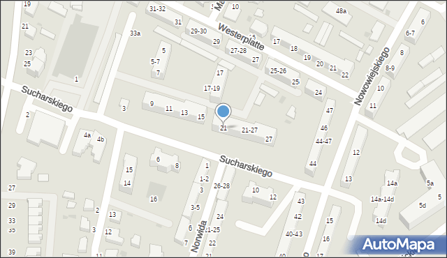 Malbork, Sucharskiego Henryka, mjr., 21, mapa Malborka