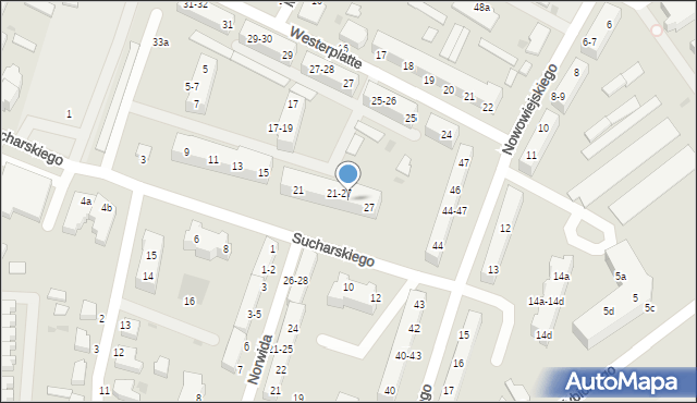 Malbork, Sucharskiego Henryka, mjr., 25, mapa Malborka