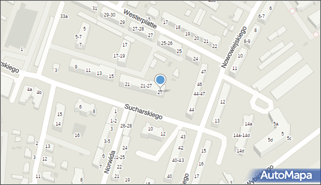 Malbork, Sucharskiego Henryka, mjr., 27, mapa Malborka