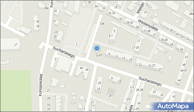 Malbork, Sucharskiego Henryka, mjr., 3, mapa Malborka