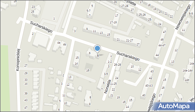 Malbork, Sucharskiego Henryka, mjr., 8, mapa Malborka