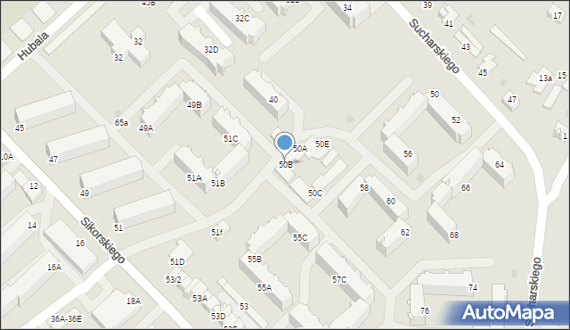 Myszków, Sucharskiego Henryka, mjr., 50B, mapa Myszków