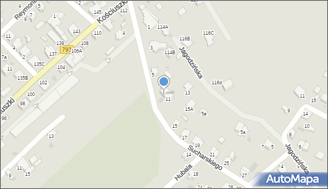 Myszków, Sucharskiego Henryka, mjr., 9, mapa Myszków