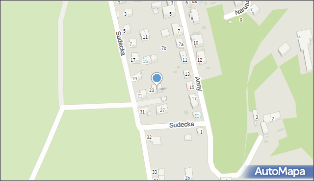 Nowa Ruda, Sudecka, 25, mapa Nowa Ruda
