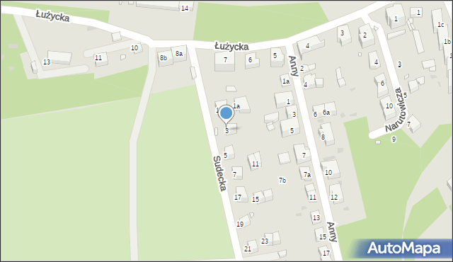 Nowa Ruda, Sudecka, 3, mapa Nowa Ruda