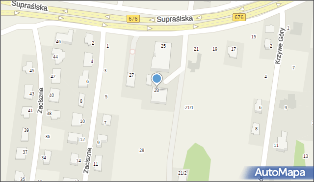 Nowodworce, Supraślska, 23, mapa Nowodworce