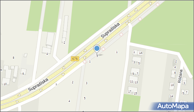 Nowodworce, Supraślska, 3, mapa Nowodworce